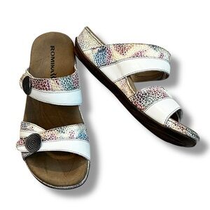 Romika Fidschi 22 Sandals Two Straps Comfort Footbed Wedge Heel White EU38/US 7